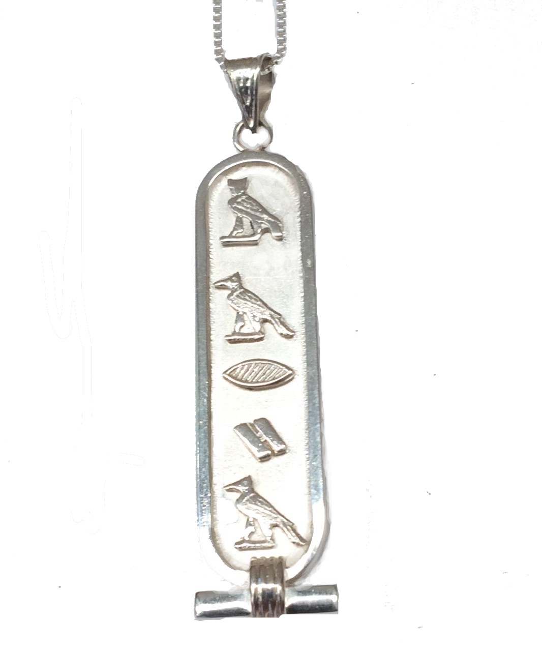 Silver Necklace Gold Hieroglyphs