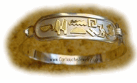 Silver Cartouche Bracelets Gold Hieroglyphs Silver