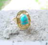 Turquoise Scarab Ring Gold