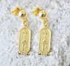 Personalized Gold Cartouche Earrings