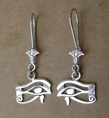 Silver Eye of Horus Earrings