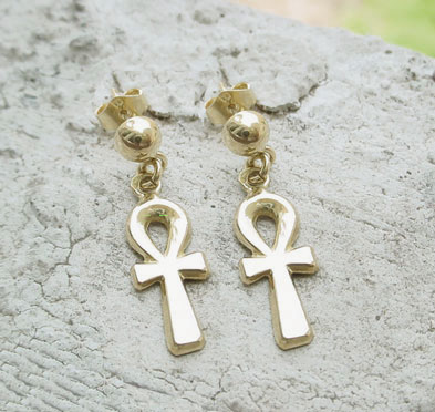 ankh Earrings silver or gold