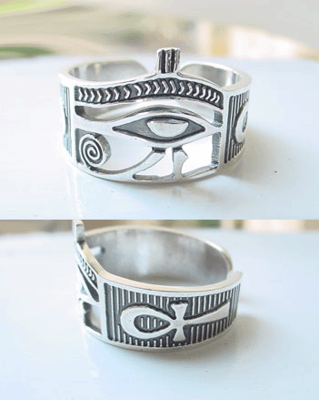 size6 rings key of life handmade - eye of horus symbol