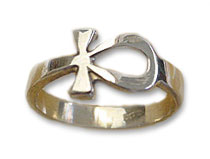 rings key of life Ankh - Ankh silver &and gold solid& gold 18k gold&