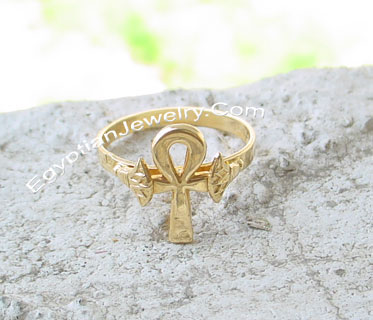 small rings - ankh gold or silver Egyptian hieroglphs